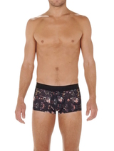 HOM Sebastian noir/print sport trunk