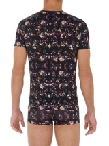 HOM Sebastian noir/print shirt