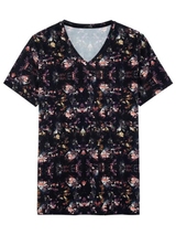 HOM Sebastian noir/print shirt