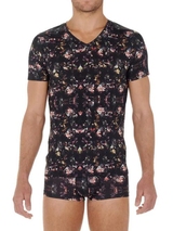 HOM Sebastian noir/print shirt