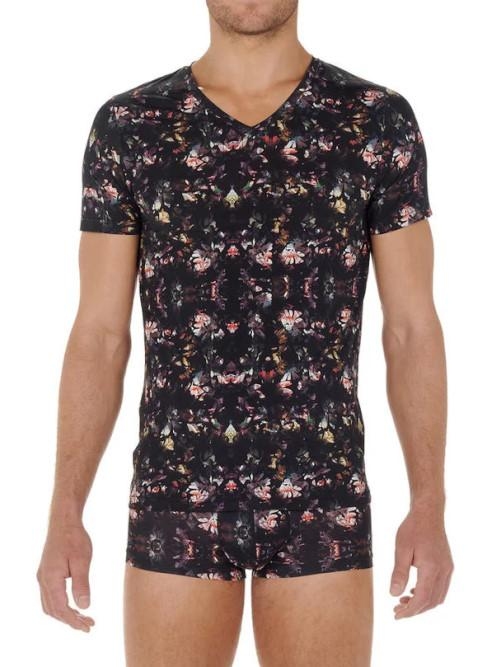 HOM Sebastian noir/print shirt