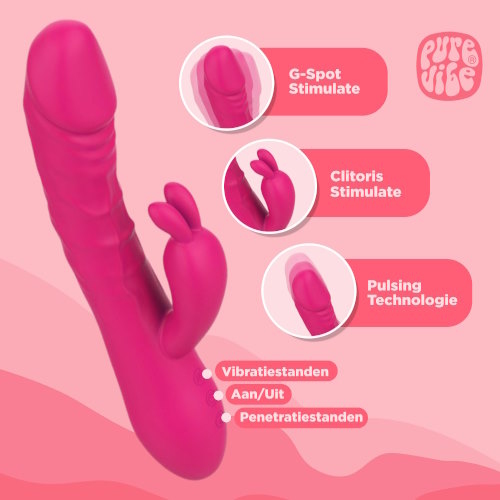 PureVibe Magic Pulsing rose vibromasseur lapin
