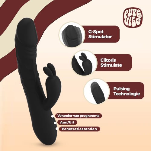 PureVibe Magic Pulsing noir vibromasseur lapin