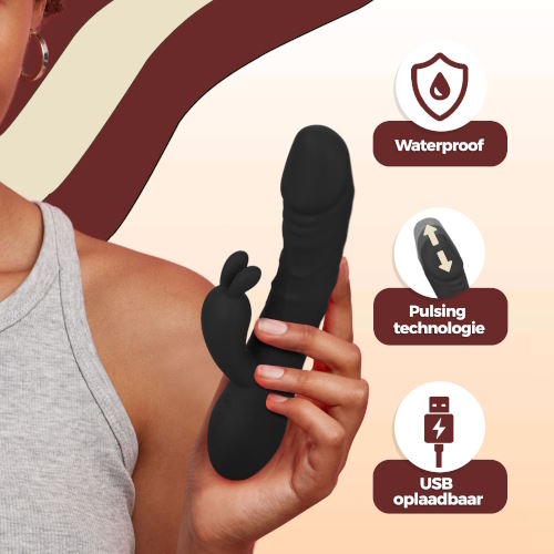 PureVibe Magic Pulsing noir vibromasseur lapin