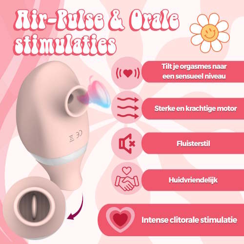 PureVibe Oral Air-Pulse Lover rose pastel vibromasseur clitoris