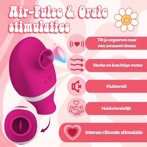 PureVibe Oral Air-Pulse Lover rose vibromasseur clitoris