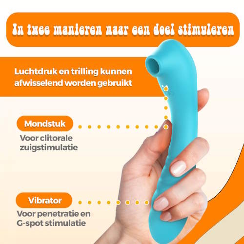 PureVibe Vibrating Air-Pulse Massager blue vibromasseur clitoris