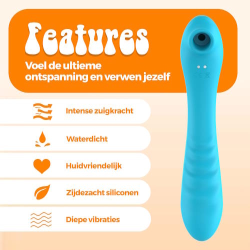 PureVibe Vibrating Air-Pulse Massager blue vibromasseur clitoris
