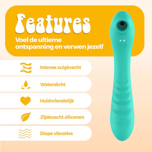 PureVibe Vibrating Air-Pulse Massager green vibromasseur clitoris