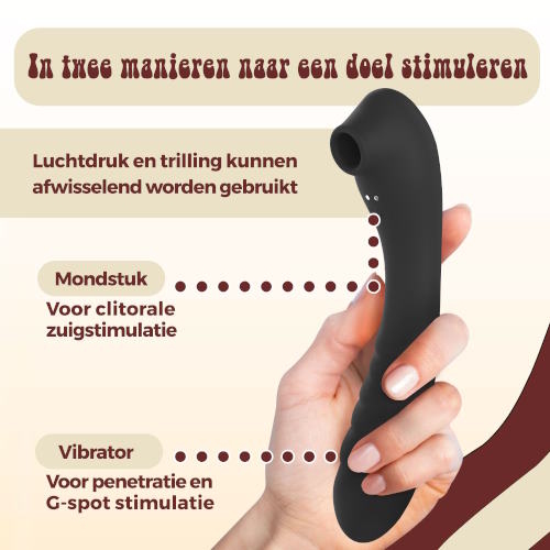 PureVibe Vibrating Air-Pulse Massager noir vibromasseur clitoris