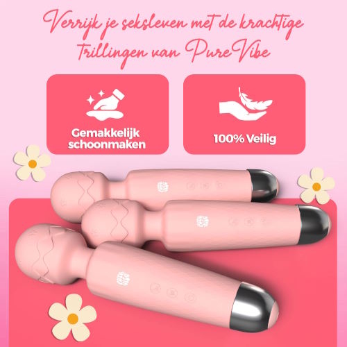 PureVibe SilkTouch rose pastel vibromasseur baguette