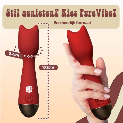 PureVibe Mini Kitty rouge vibromasseur baguette