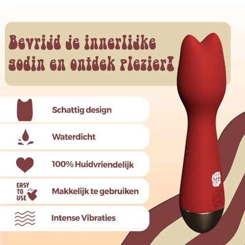 PureVibe Mini Kitty rouge vibromasseur baguette