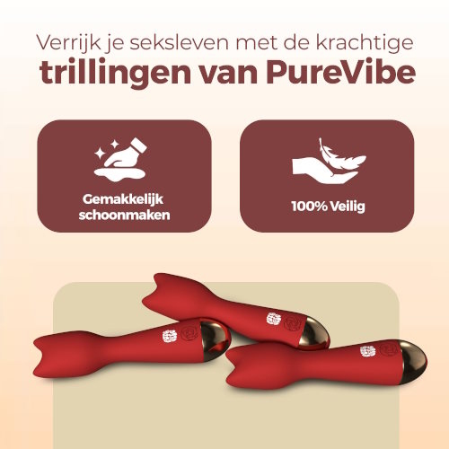 PureVibe Mini Kitty rouge vibromasseur baguette