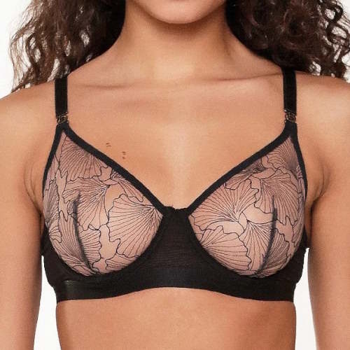 LingaDore Black Flower noir soutien-gorge sans forme