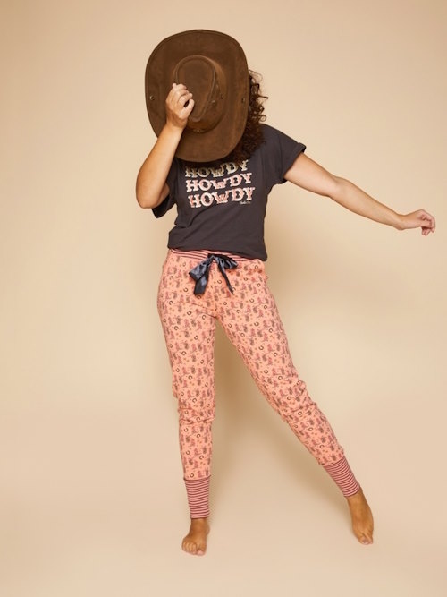 Charlie Choe T- Howdy orange/print pantalon de pyjama
