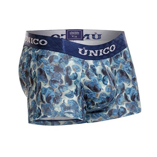 Mundo Unico Esporas bleu/print sport trunk