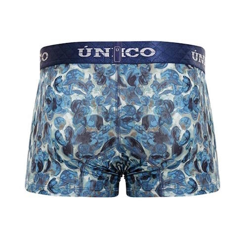Mundo Unico Esporas bleu/print sport trunk