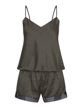 LingaDore Night Satin Stars vert olive shortama