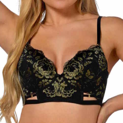 After Eden D-Cup & Up Tilde noir/or soutien-gorge rembourré