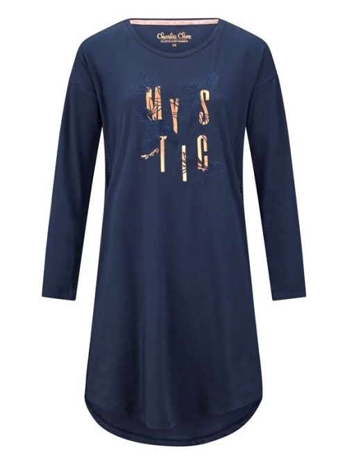 Charlie Choe Rêves mystiques bleu marine chemise de nuit