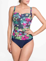 Bomain  bleu marine/print tankini set
