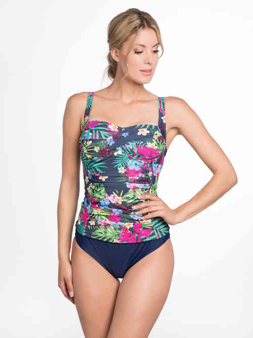 Bomain  bleu marine/print tankini set
