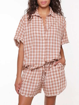 LingaDore Night  Hot summer nights marron/print shortama