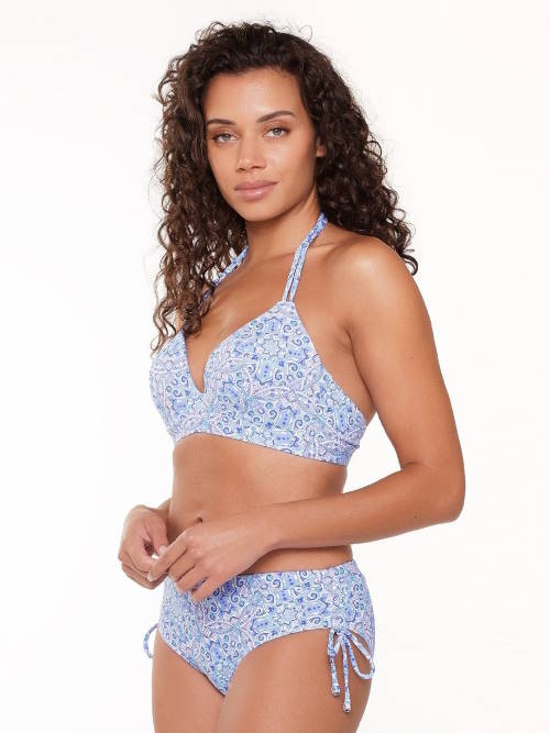 Plage de LingaDore  All About The Details bleu/print slip de bikini
