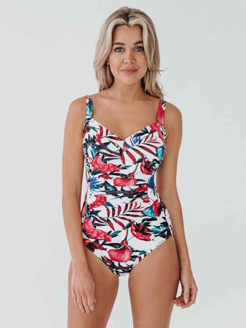 Bomain Lissabon blanc/print maillot de bain