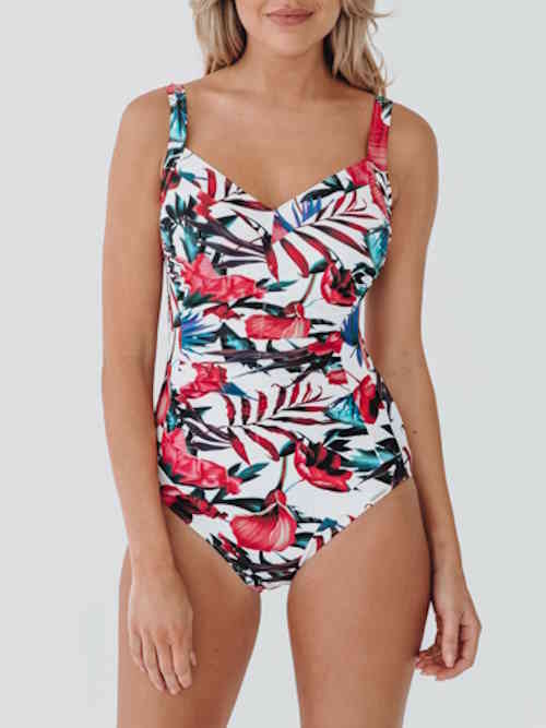 Bomain Lissabon blanc/print maillot de bain