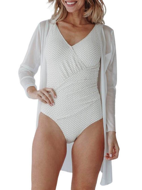 Bomain Cover Up blanc kimono