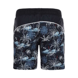 L'île Palmiers bleu marine/print maillot de bain pour homme