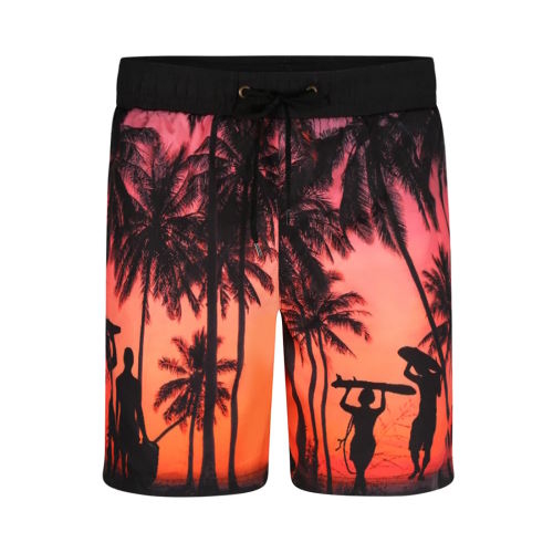 L'île Beach orange/print maillot de bain pour homme