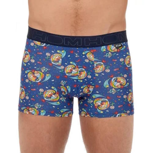 HOM Big Bisous bleu/print modal boxer