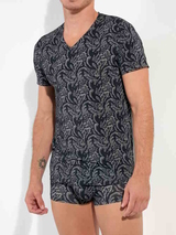 HOM Himeros noir/print shirt
