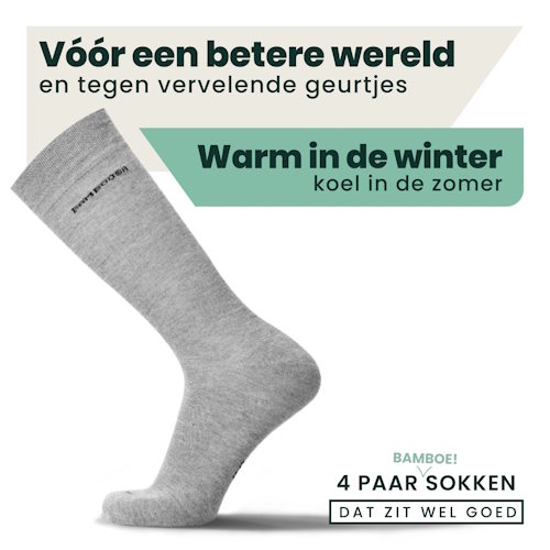 Bamboosa Jason grey melange chaussettes