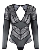 LingaDore Long Sleeve Body noir corselet