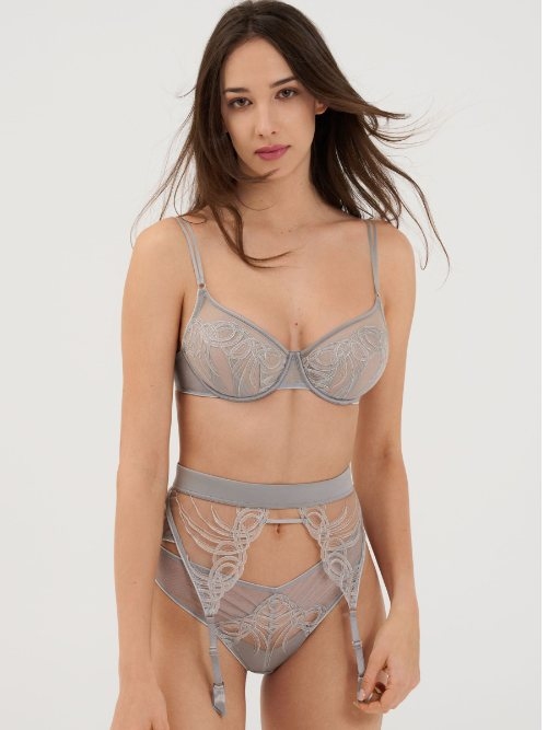 Lisca Amaze argent jarretelles garter belt