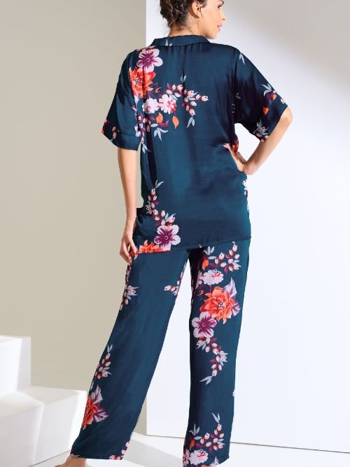 Lisca Amaryllis bleu marine pantalon de pyjama