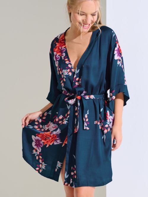 Lisca Amaryllis bleu marine kimono