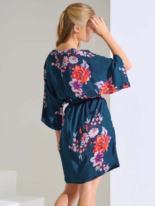 Lisca Amaryllis bleu marine kimono