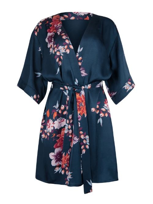 Lisca Amaryllis bleu marine kimono