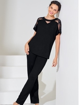 Lisca Eminence noir chemise de nuit