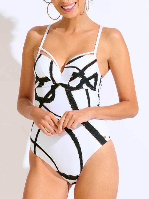 Maillots de bain Lisca Honolulu blanc/noir maillot de bain