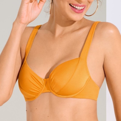 Maillots de bain Lisca Karpathos jaune ocre soutien-gorge bikini corbeille