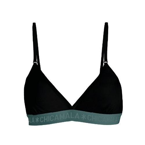 Chicamala Solid noir/vert soutien-gorge sans forme
