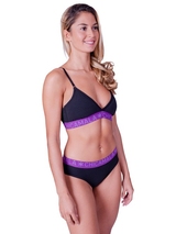 Chicamala Solid noir/violet soutien-gorge sans forme