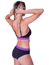 Chicamala Solid noir/violet soutien-gorge sans forme