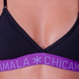 Chicamala Solid noir/violet soutien-gorge sans forme